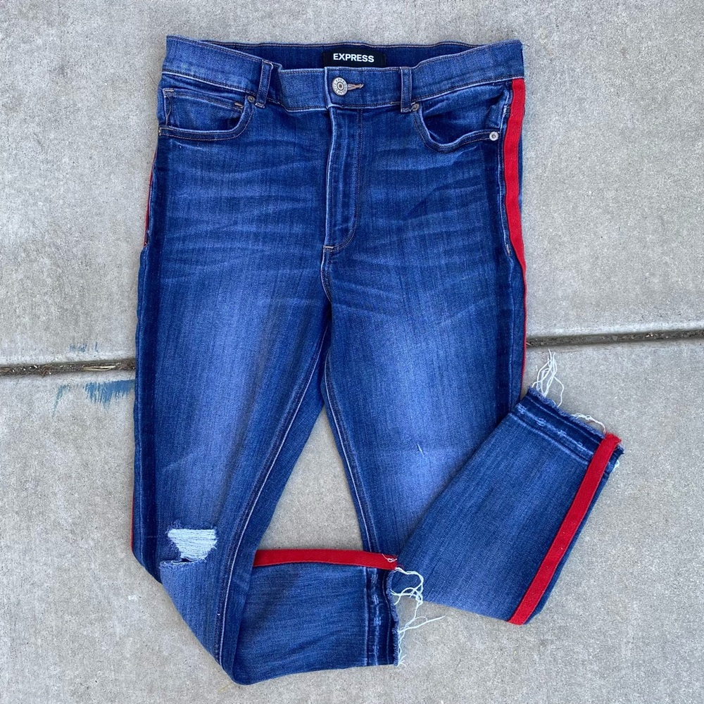 Express High Rise Ankle Denim Leggings (Size 10S)